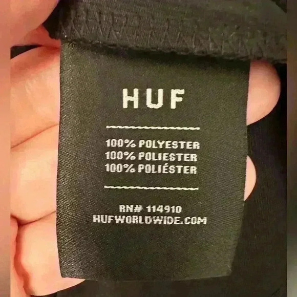 HUF Skateboarding Long Sleeve Hockey Jersey Mesh Spellout Black Men's Size XL - Picture 5 of 8